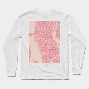 nyc map Long Sleeve T-Shirt